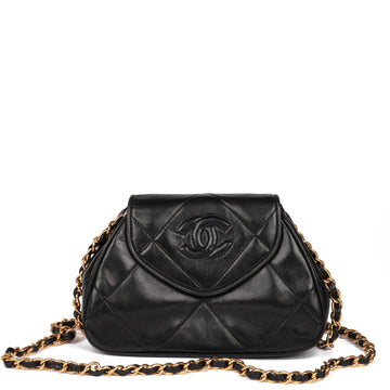Chanel Black Quilted Lambskin Vintage Timeless Mini Pochette Shoulder Bag