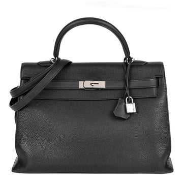 Hermes Black Togo Leather Kelly 35cm Sellier Shoulder Bag