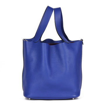 Hermes Blue Electric Clemence Leather Picotin Lock 26 Shopper