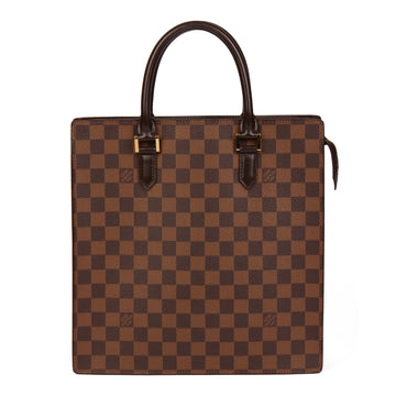 Louis Vuitton Brown Coated Canvas Damier Ebene and Brown Calf Leather Venice PM Tote