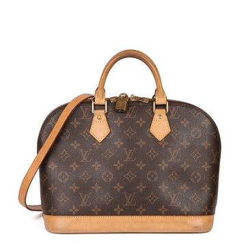 Louis Vuitton Brown Monogram Coated Canvas & Vachetta Leather Vintage Alma PM Shoulder Bag