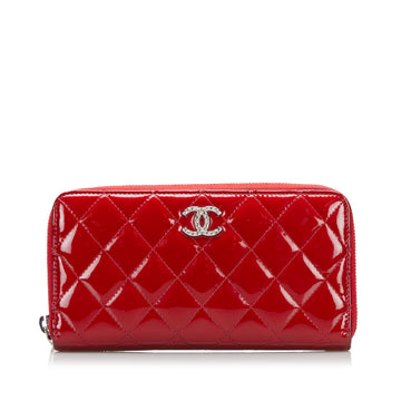 Chanel Brilliant Patent Zip Around Wallet Long Wallets