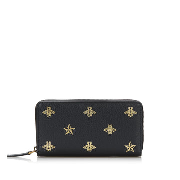 Gucci Bee Star Continental Zip Wallet Long Wallets