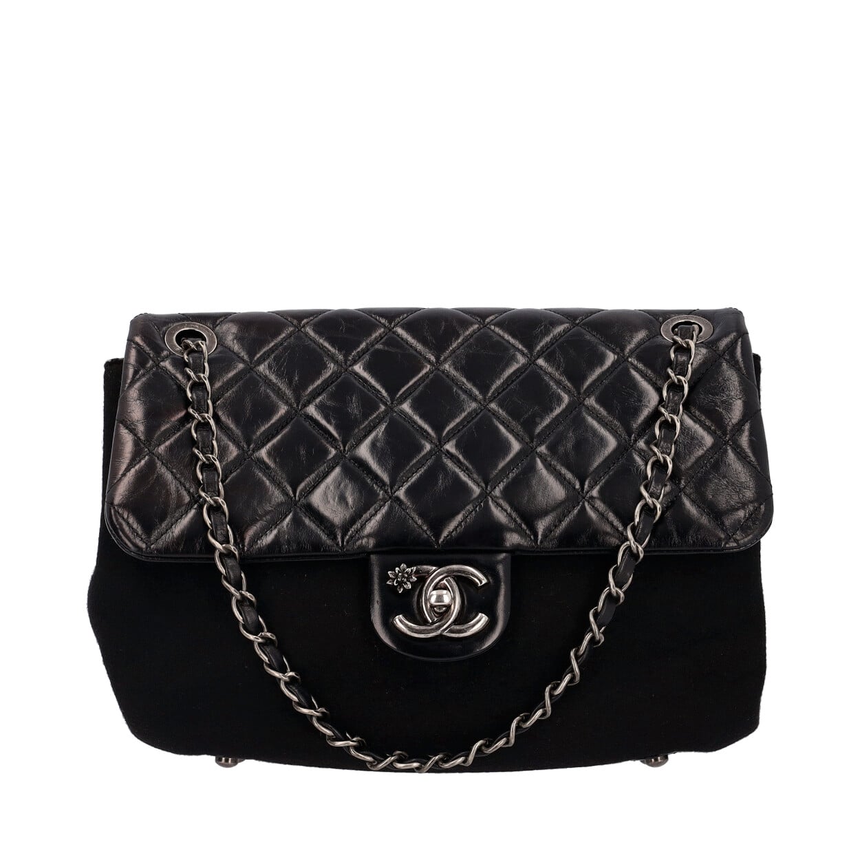 Chanel Half Moon Flap Quilted Leather Shoulder Bag
