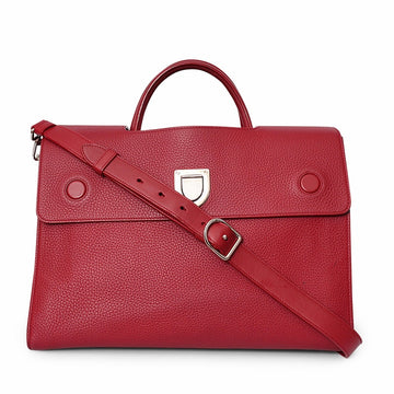 CHRISTIAN DIOR Leather Large Diorever Tote Burgundy