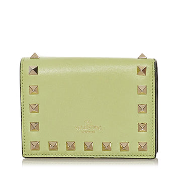 Valentino Rockstud Zip Around Leather Small Wallet Small Wallets