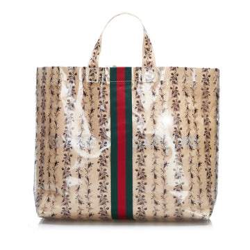 Gucci x COMME des GARCONS Floral PVC Web Shopper Paper Tote Tote Bag