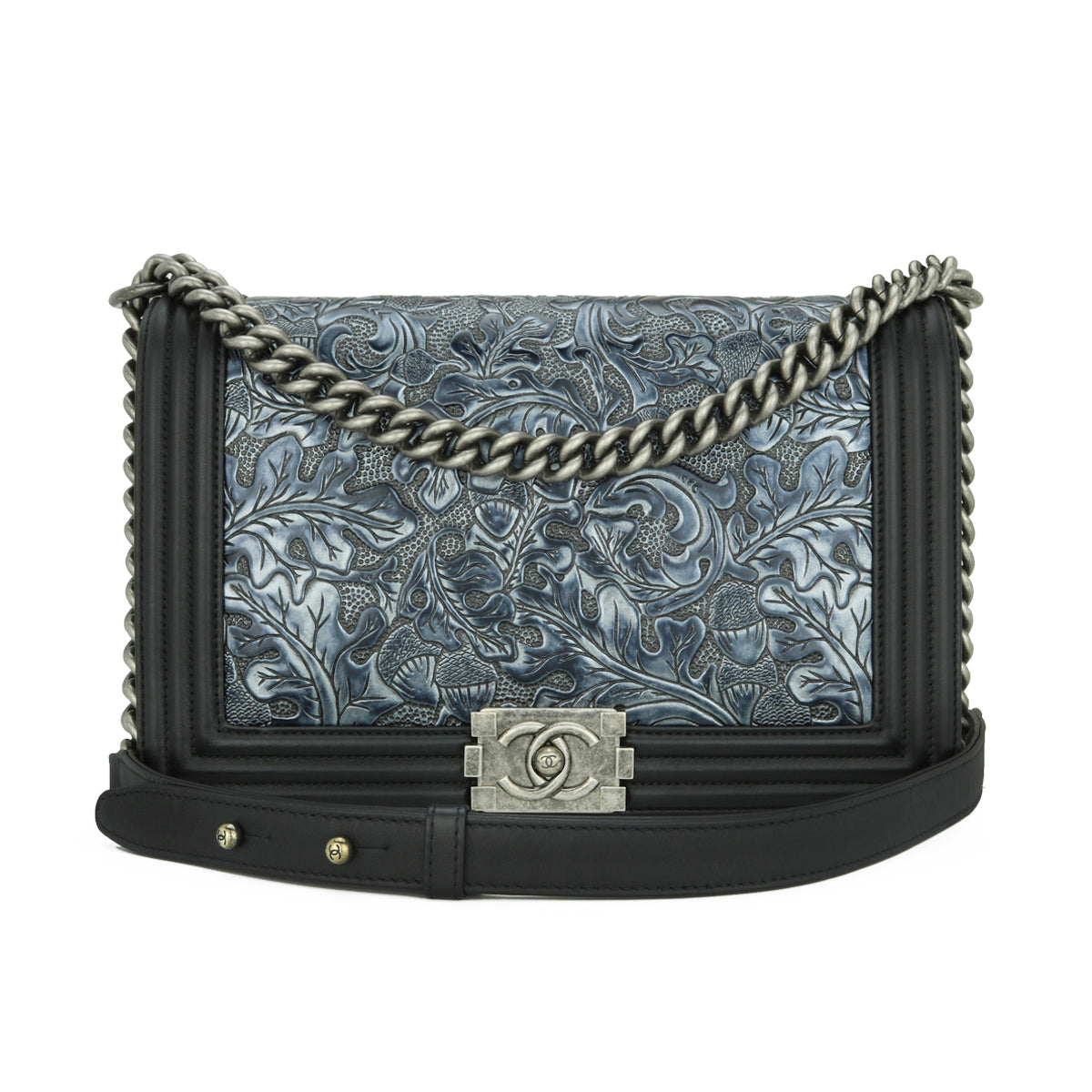 Chanel Brown Tooled Leather Cordoba Medium Boy Bag with Ruthenium Hardware  by WP Diamonds – myGemma