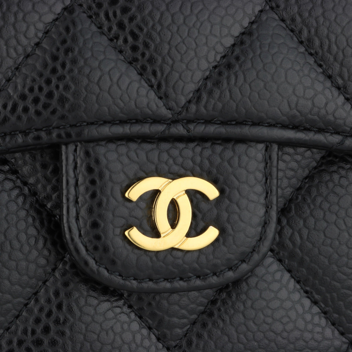 Chanel Quilted Classic Small Flap Wallet Black Caviar Gold Hardware 20