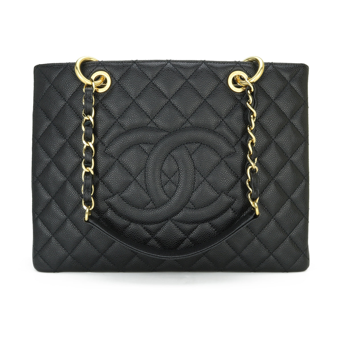 CHANEL Grand Shopping Tote GST Bag Dark Brown Quilted Caviar
