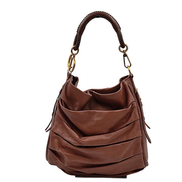 DIOR Christian shopper model shoulder bag in brown leather