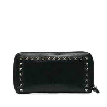 VALENTINO Rockstud Zip Around Leather Long Wallet Long Wallets