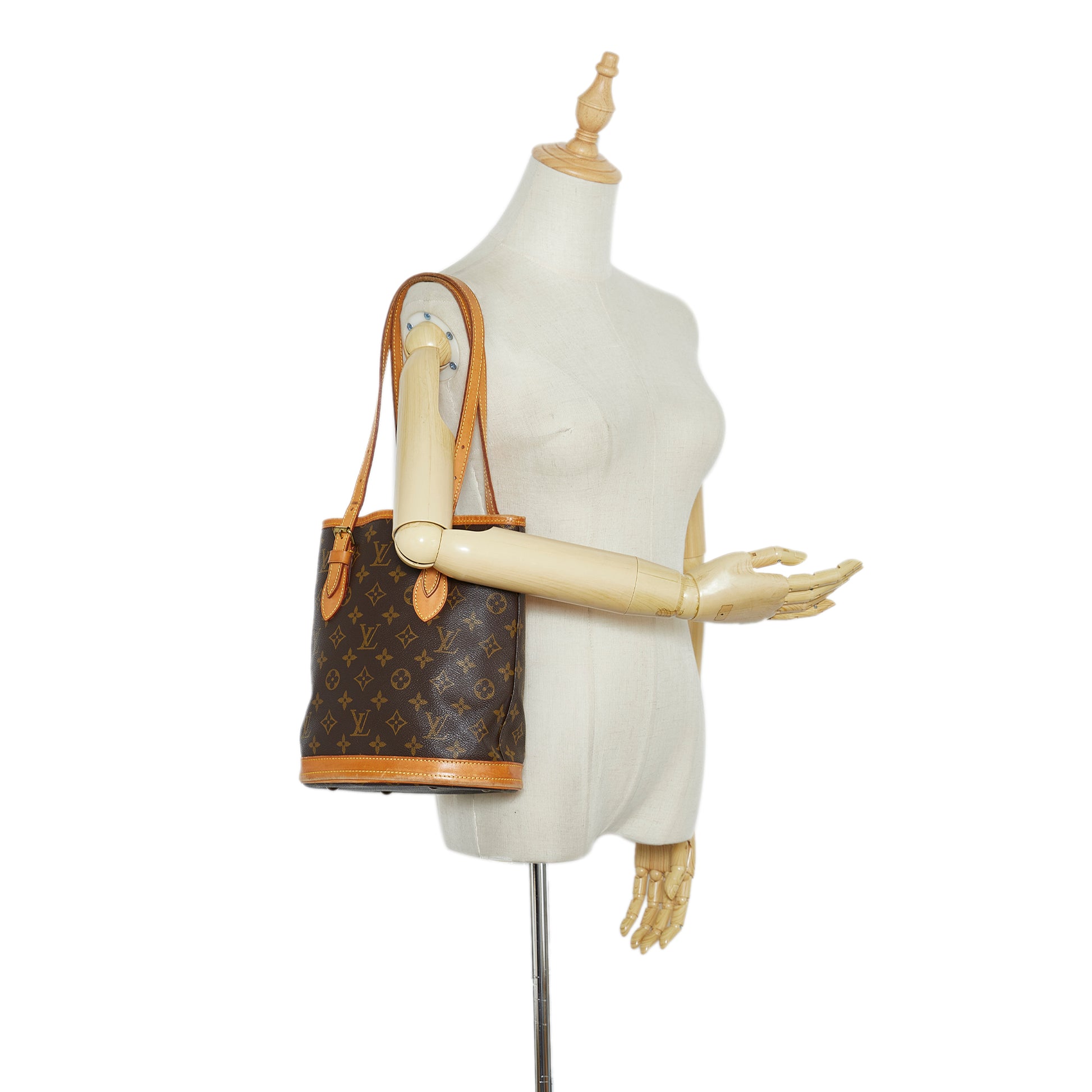 Shop for Louis Vuitton Monogram Canvas Leather Petit Bucket PM Bag -  Shipped from USA