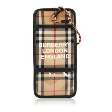 Burberry House Check Card Case with Lanyard Card Holder