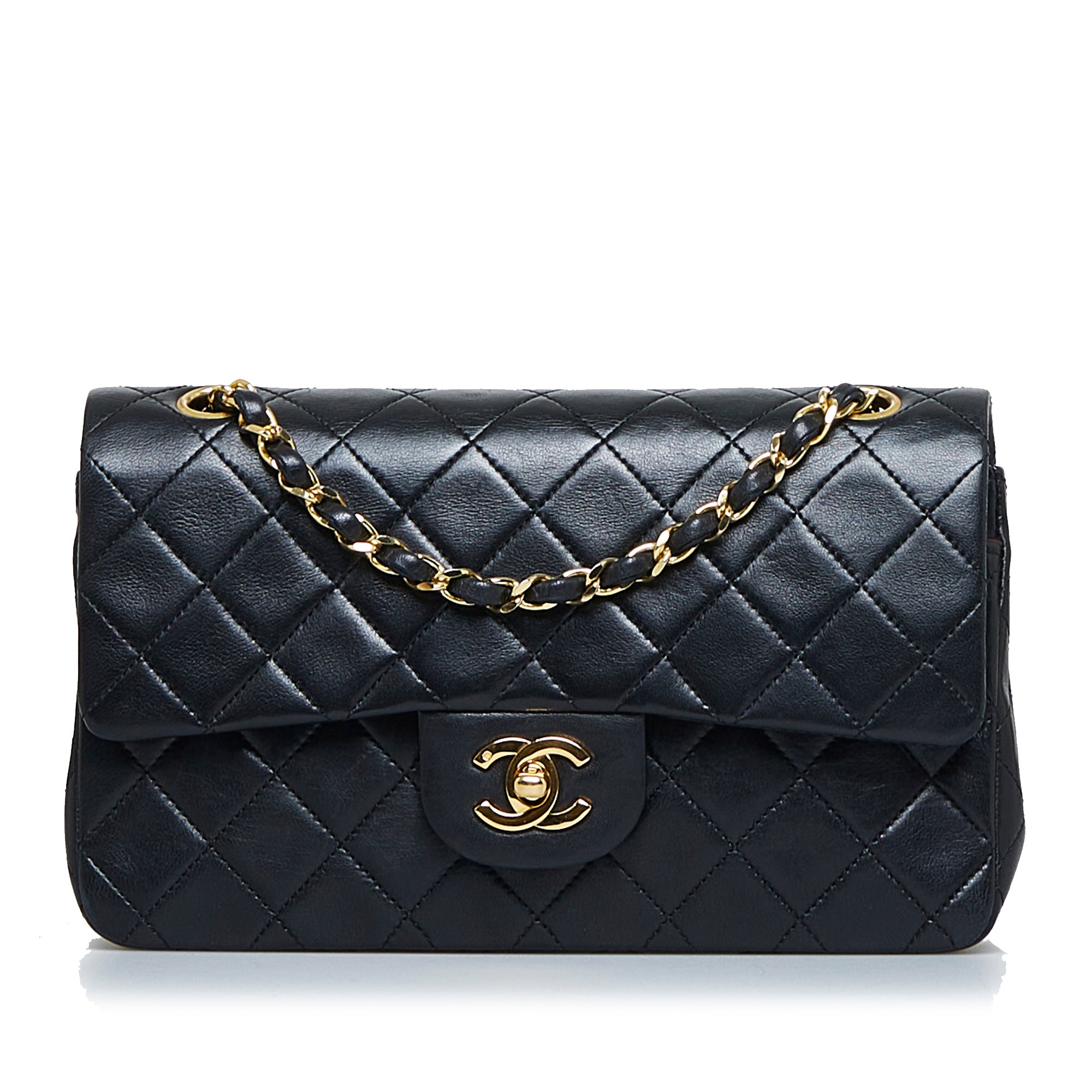 Chanel Caviar Leather Top Handle Flap Bag with SHW in Black