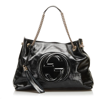 Gucci Patent Leather Soho Tote Tote Bag