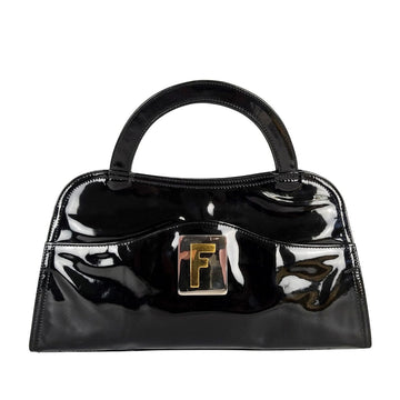 FENDI vintage handbag in black patent leather