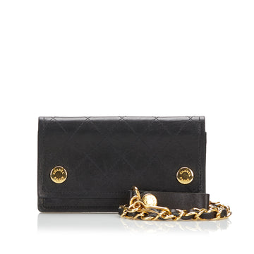 Chanel Quilted Leather Chain Wallet Small Wallets