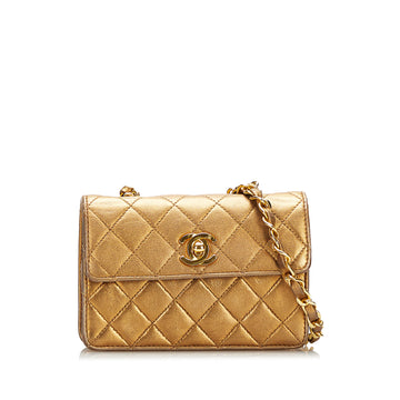 Chanel Mini Metallic CC Lambskin Flap Crossbody Bag