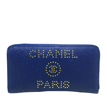 CHANEL Caviar Studded Deauville Continental Wallet Long Wallets