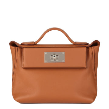 Hermes Gold Evercolour Leather & Swift Leather 24/24 21cm Shoulder Bag