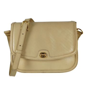 GUCCI vintage 70s shoulder bag in beige leather, camera model