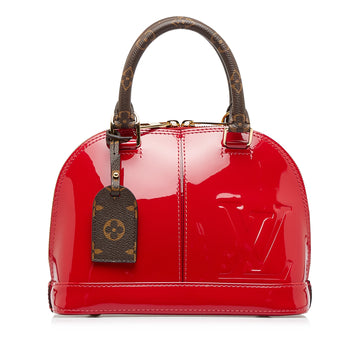 Louis Vuitton LV Unisex Alma BB Handbag Amarante Red Monogram Vernis  Embossed Patent Calf Leather - LULUX