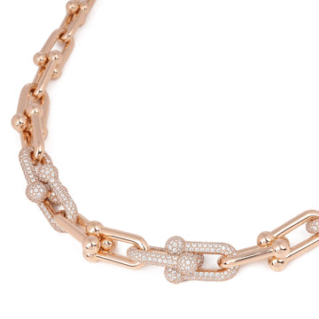 Tiffany & Co City Hardwear Graduated Link Diamond Pave Necklace