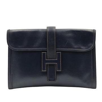HERMeS Hermes vintage handbag Jige PM in blue leather