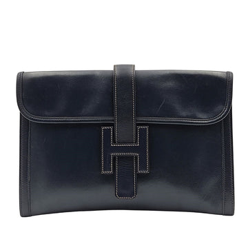 HERMES Hermes Hermes vintage handbag Jige PM in blue leather