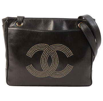 Chanel Around 1992 Made Studs Cc Mark Tote Bag Black