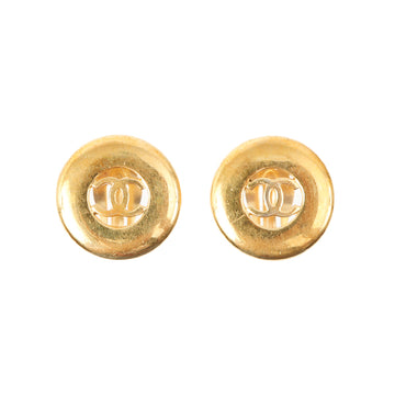 Chanel 1997 Made Round Cc Mark Cut-Out Earrings