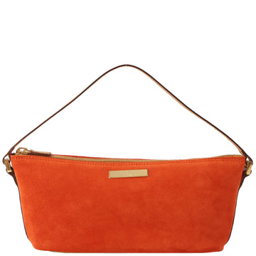 Gucci Suede Logo Plate Top Handle Bag Orange/Brown