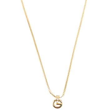 Givenchy Rhinestone Logo Plate Chain Necklace