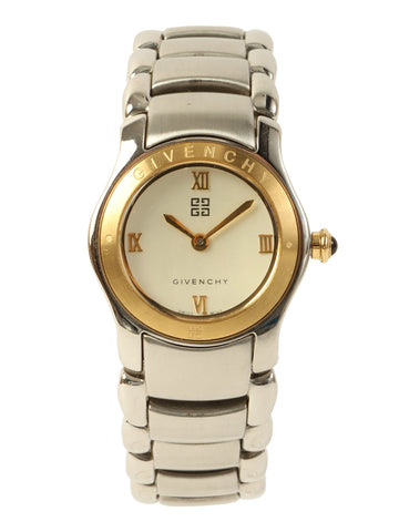 GIVENCHY Round Logo Face Watch Silver/Gold