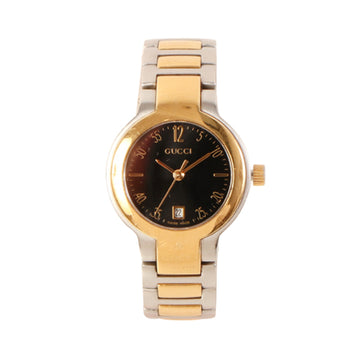 GUCCI Round Face Logo Combination Watch Silver/Gold