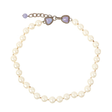 Chanel 1996 Made Pearl Color Stone Necklace White/Violet