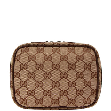 GUCCI Canvas Gg Pattern Pouch Brown