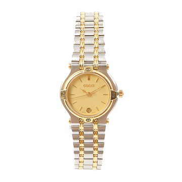 Gucci Round Face Logo Combination Watch Silver/Gold