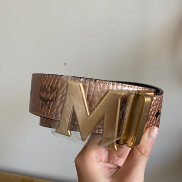 MCM Brand New Rose Gold Reversible and Resizable Belt