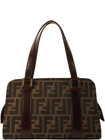 FENDI Ff Zucca Pattern Top Handle Bag Brown
