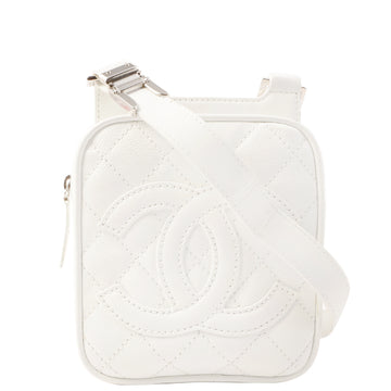 Chanel Around 2006 Made Big Cc Mark Stitch Shoulder Bag White