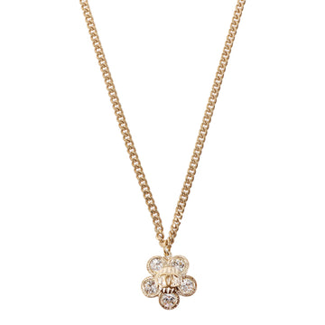 Chanel 2006 Made Rhinestone Cc Mark Flower Motif Necklace