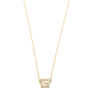 Givenchy Rhinestone Logo Plate Necklace