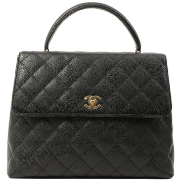 Chanel Around 2000 Made Caviar Skin Turn-Lock Top Handle Bag Black