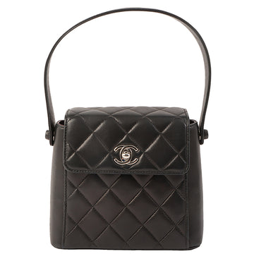 Chanel Around 1998 Made Turn-Lock Mini Top Handle Bag Black