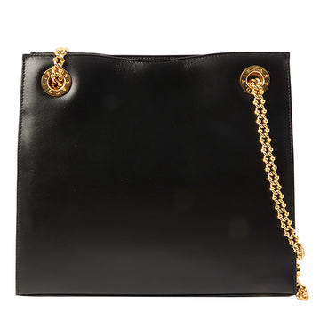 Tiffany & Co. Logo Plate Chain Shoulder Bag Black