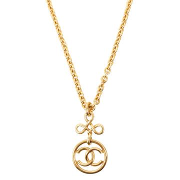 Chanel Around 1993 Made Clover Round Cut-Out Cc Mark Long Necklace