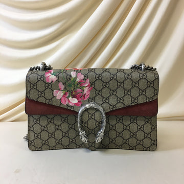 Pre-Owned Gucci Dionysus Leather Flower Blooms Small Chain Shoulder Bag Sku# 65668