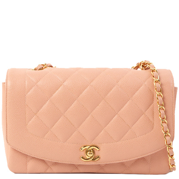Chanel Diana Flap Quilted Lambskin Leather Shoulder Bag